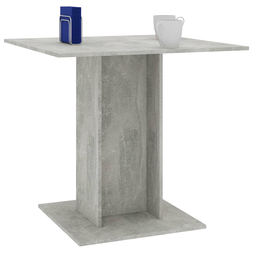 Tavolo da Pranzo Grigio Cemento 80x80x75 cm Legno Multistrato