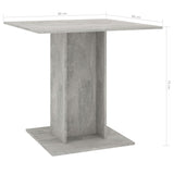 Tavolo da Pranzo Grigio Cemento 80x80x75 cm Legno Multistrato