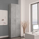 Armadio da Ufficio Grigio Cemento 60x32x190cm Legno Multistrato