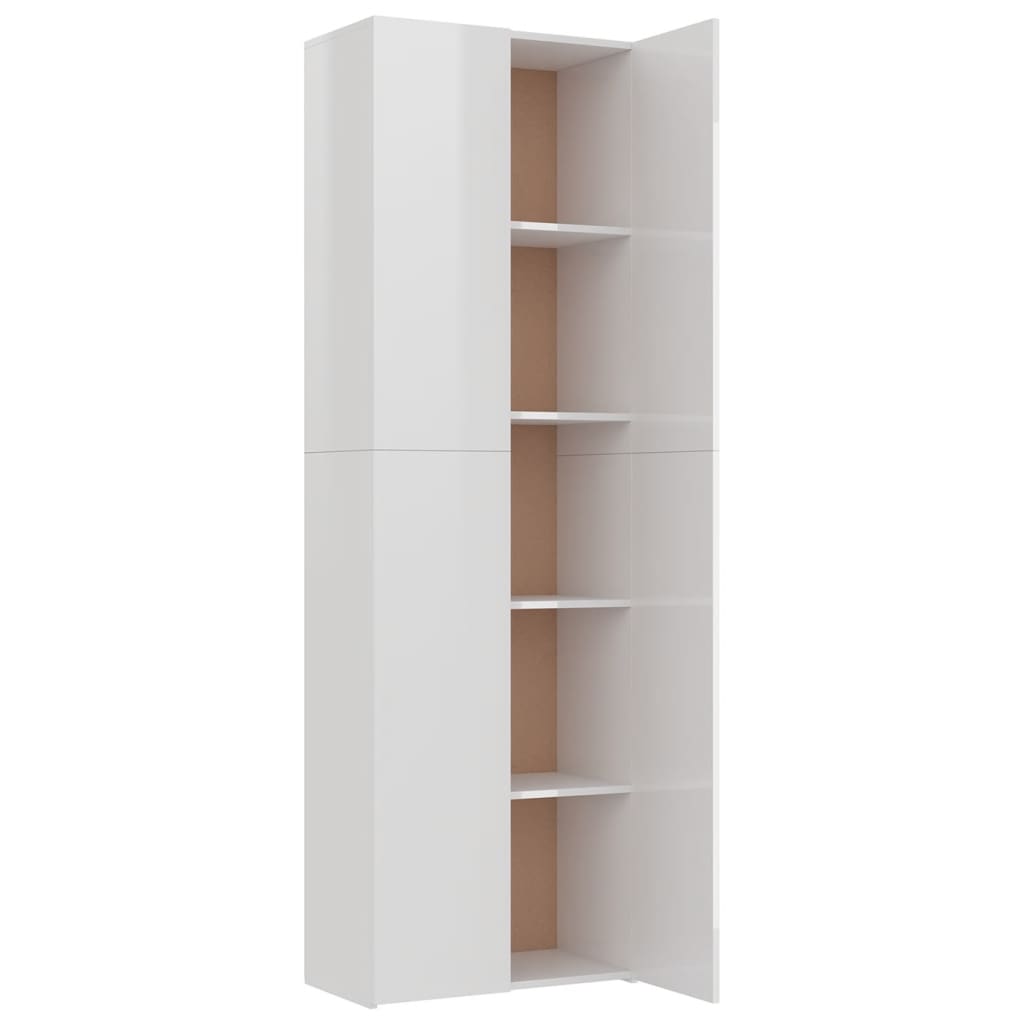 Armadio per Ufficio Bianco Lucido 60x32x190cm Legno Multistrato