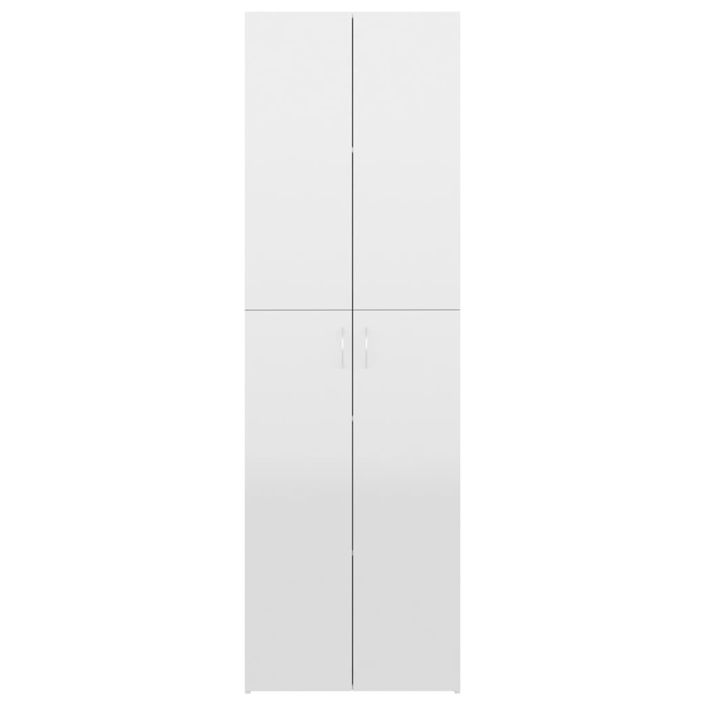 Armadio per Ufficio Bianco Lucido 60x32x190cm Legno Multistrato