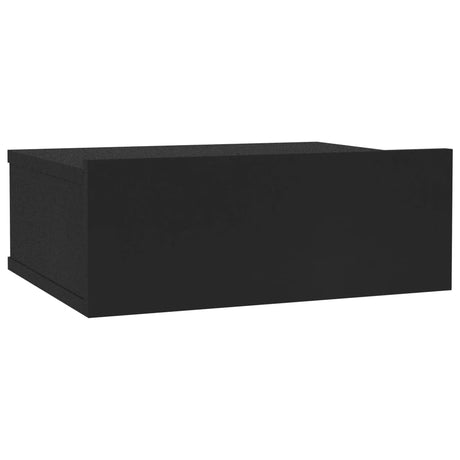 Comodino Pensile Nero 40x30x15 cm in Legno Multistrato