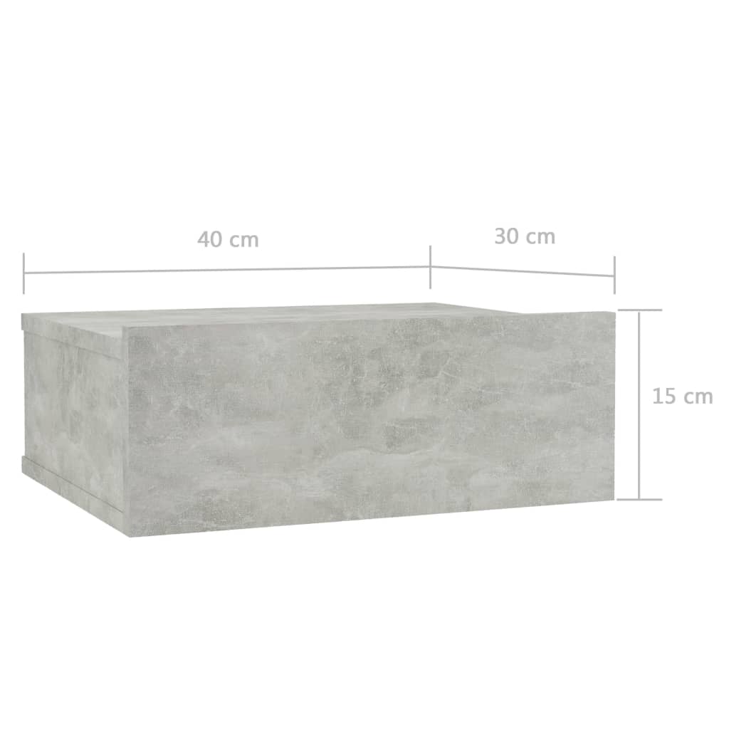 Comodini Pensili 2pz Grigio Cemento 40x30x15 Legno Multistrato