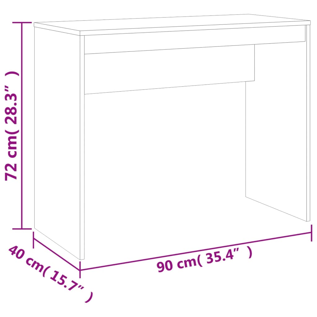 Scrivania Grigio Cemento 90x40x72 cm in Legno Multistrato