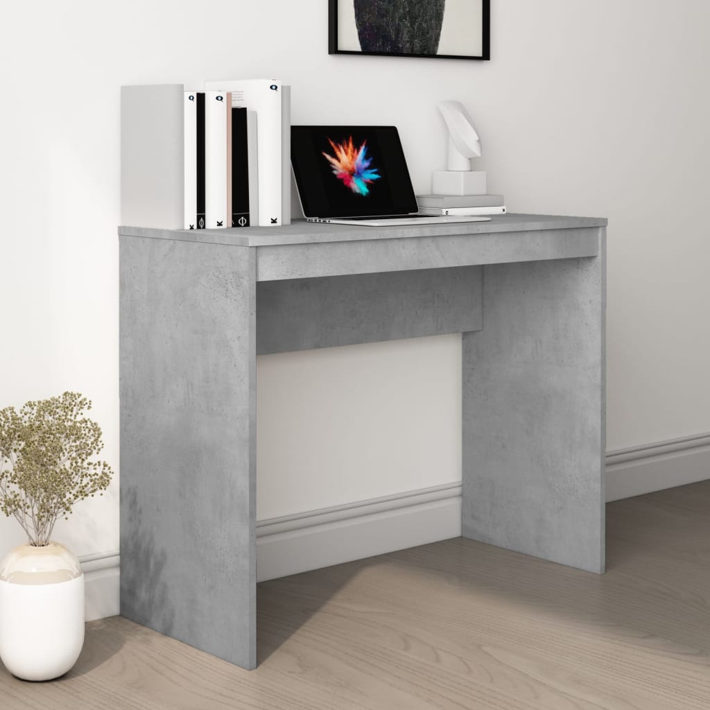 Scrivania Grigio Cemento 90x40x72 cm in Legno Multistrato