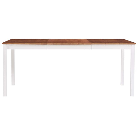 Tavolo da Pranzo Bianco e Marrone 180x90x73 cm in Legno di Pino