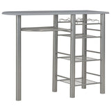 Set da Bar 3 pz con Mensole in Legno e Acciaio Grigio