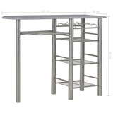 Set da Bar 3 pz con Mensole in Legno e Acciaio Grigio