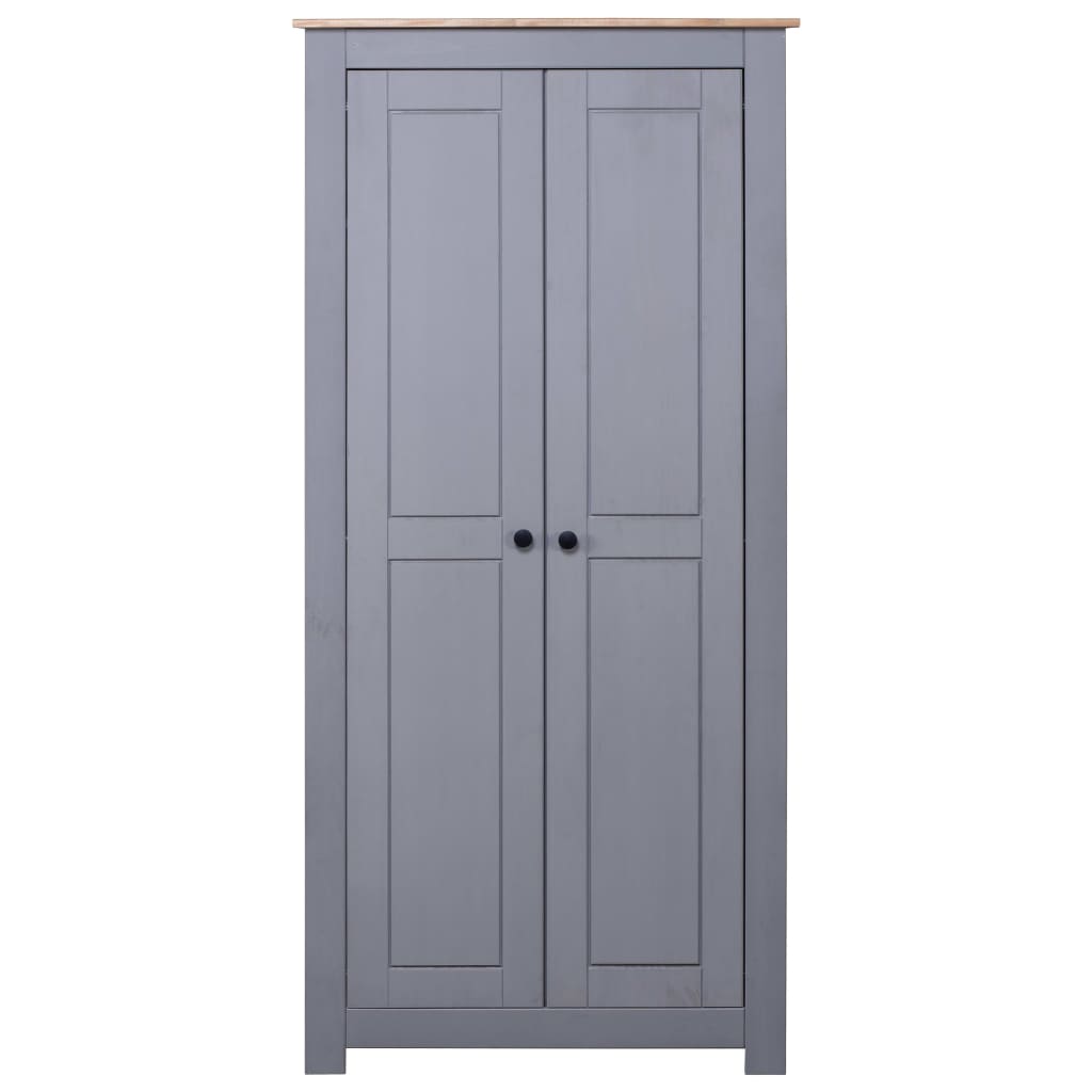 Armadio Grigio 80x50x171,5 cm Legno Massello Pino Panama Range