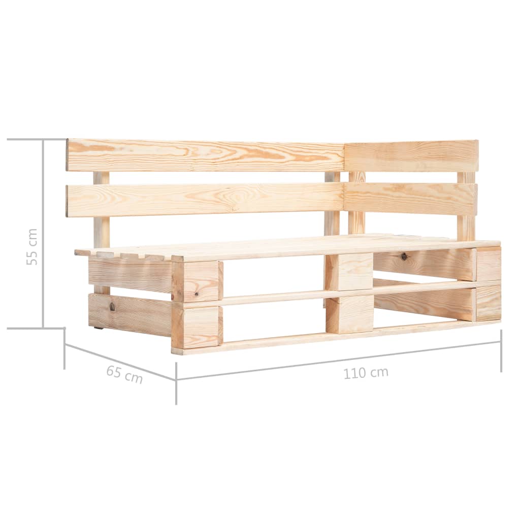 Panca Angolare da Giardino su Pallet in Legno