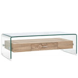 Tavolino da Salotto Trasparente 98x45x31 cm in Vetro Temperato