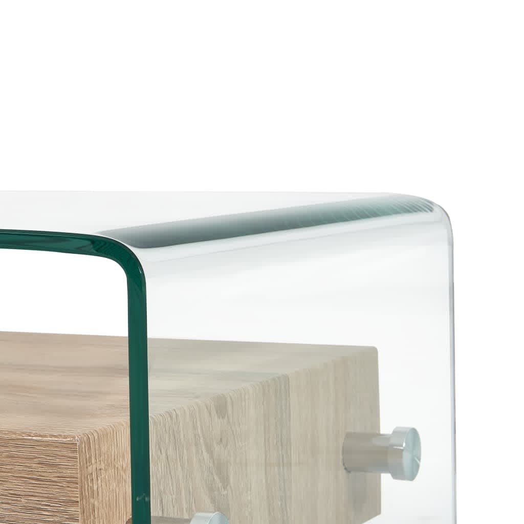 Tavolino da Salotto Trasparente 98x45x31 cm in Vetro Temperato