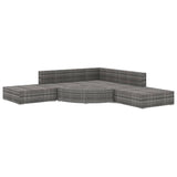 Set Divani da Giardino 6 pz con Cuscini in Polyrattan Grigio