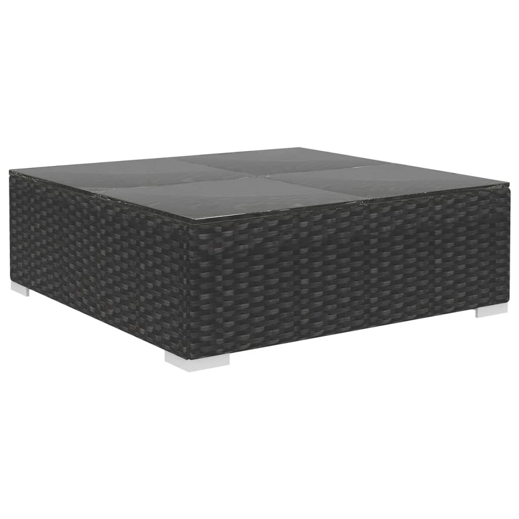 Set Divani da Giardino 5 pz con Cuscini in Polyrattan Nero