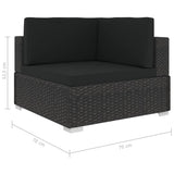 Set Divani da Giardino 5 pz con Cuscini in Polyrattan Nero