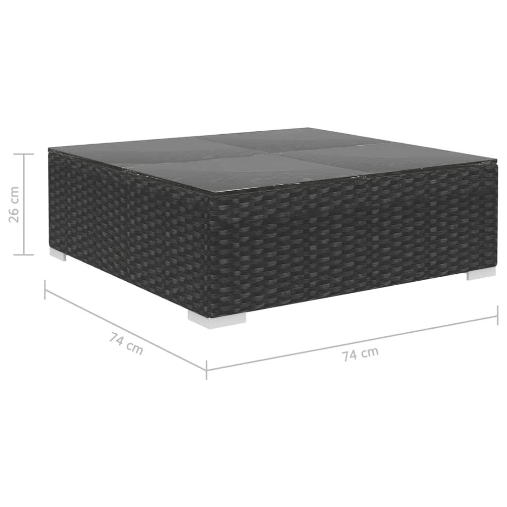 Set Divani da Giardino 5 pz con Cuscini in Polyrattan Nero