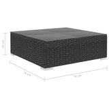 Set Divani da Giardino 5 pz con Cuscini in Polyrattan Nero