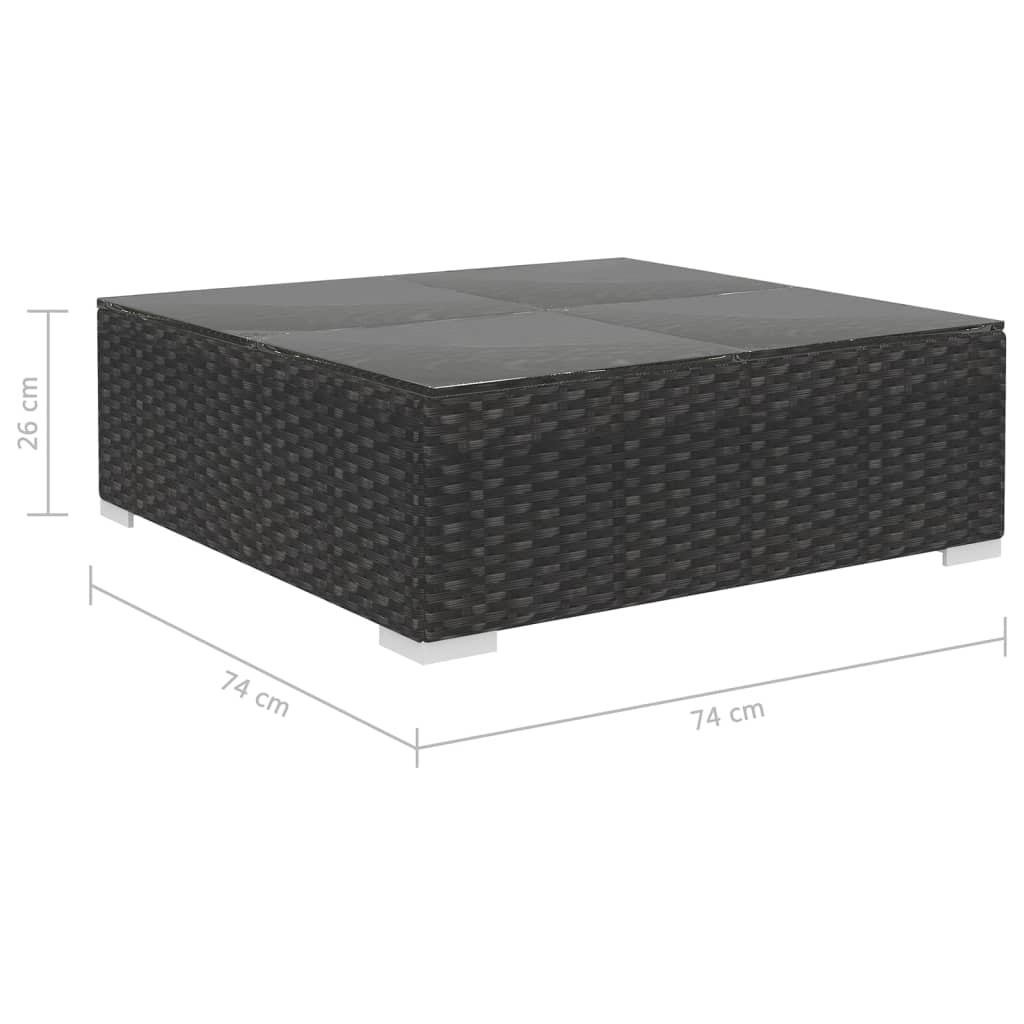 Set Divani da Giardino 6 pz con Cuscini in Polyrattan Nero