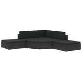 Set Divani da Giardino 6 pz con Cuscini in Polyrattan Nero