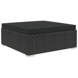 Set Divani da Giardino 6 pz con Cuscini in Polyrattan Nero