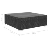 Set Divani da Giardino 10 pz con Cuscini in Polyrattan Nero