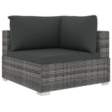 Set Divani da Giardino 12 pz con Cuscini in Polyrattan Grigio