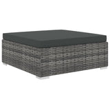 Set Divani da Giardino 12 pz con Cuscini in Polyrattan Grigio