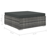 Set Divani da Giardino 12 pz con Cuscini in Polyrattan Grigio