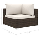 Set Divani da Giardino 4 pz con Cuscini in Polyrattan Marrone