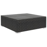 Set Divani da Giardino 4 pz con Cuscini in Polyrattan Nero