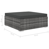 Set Divani da Giardino 5 pz con Cuscini in Polyrattan Grigio