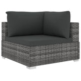 Set Divani da Giardino 11 pz con Cuscini in Polyrattan Grigio