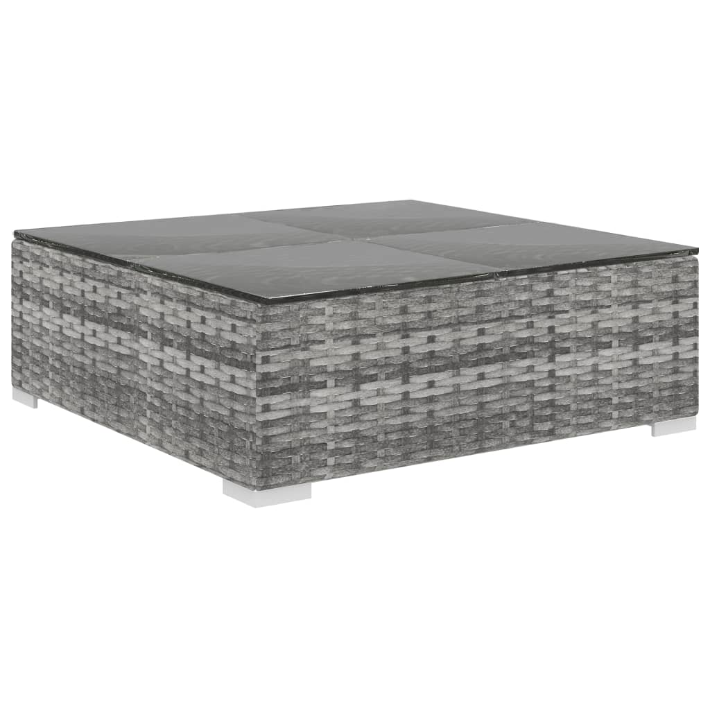 Set Divani da Giardino 11 pz con Cuscini in Polyrattan Grigio