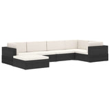 Poltrona Modulare ad Angolo 1 pz con Cuscini Polyrattan Marrone