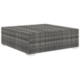 Poggiapiedi Modulare 1 pz con Cuscino in Polyrattan Grigio