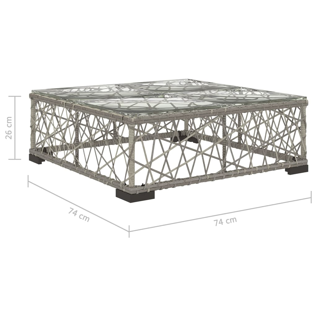 Set Divani da Giardino 6 pz con Cuscini in Polyrattan Grigio