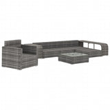 Set Divani da Giardino 8 pz con Cuscini in Polyrattan Grigio