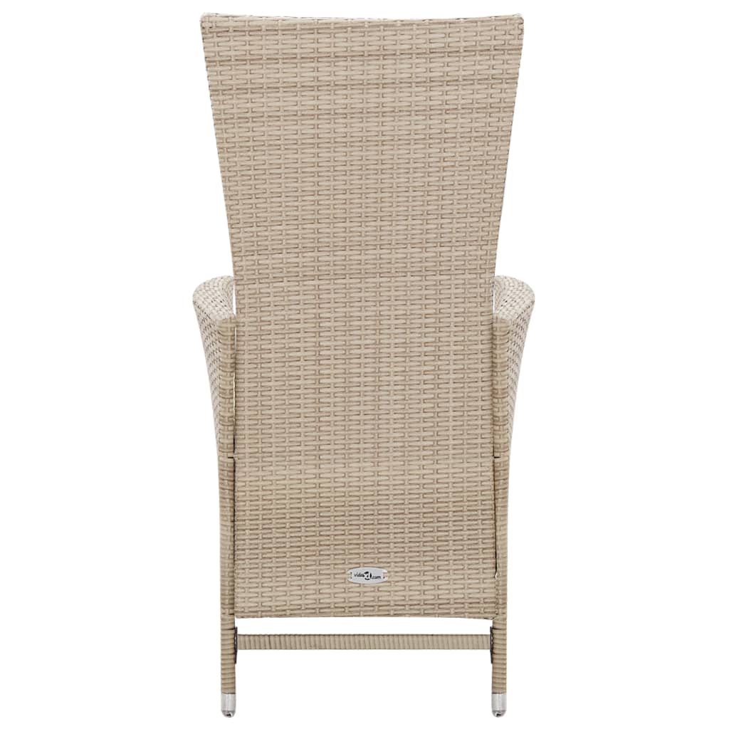 Set da Pranzo da Giardino 7 pz con Cuscini in Polyrattan Beige