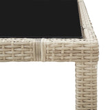 Set da Pranzo da Giardino 7 pz con Cuscini in Polyrattan Beige