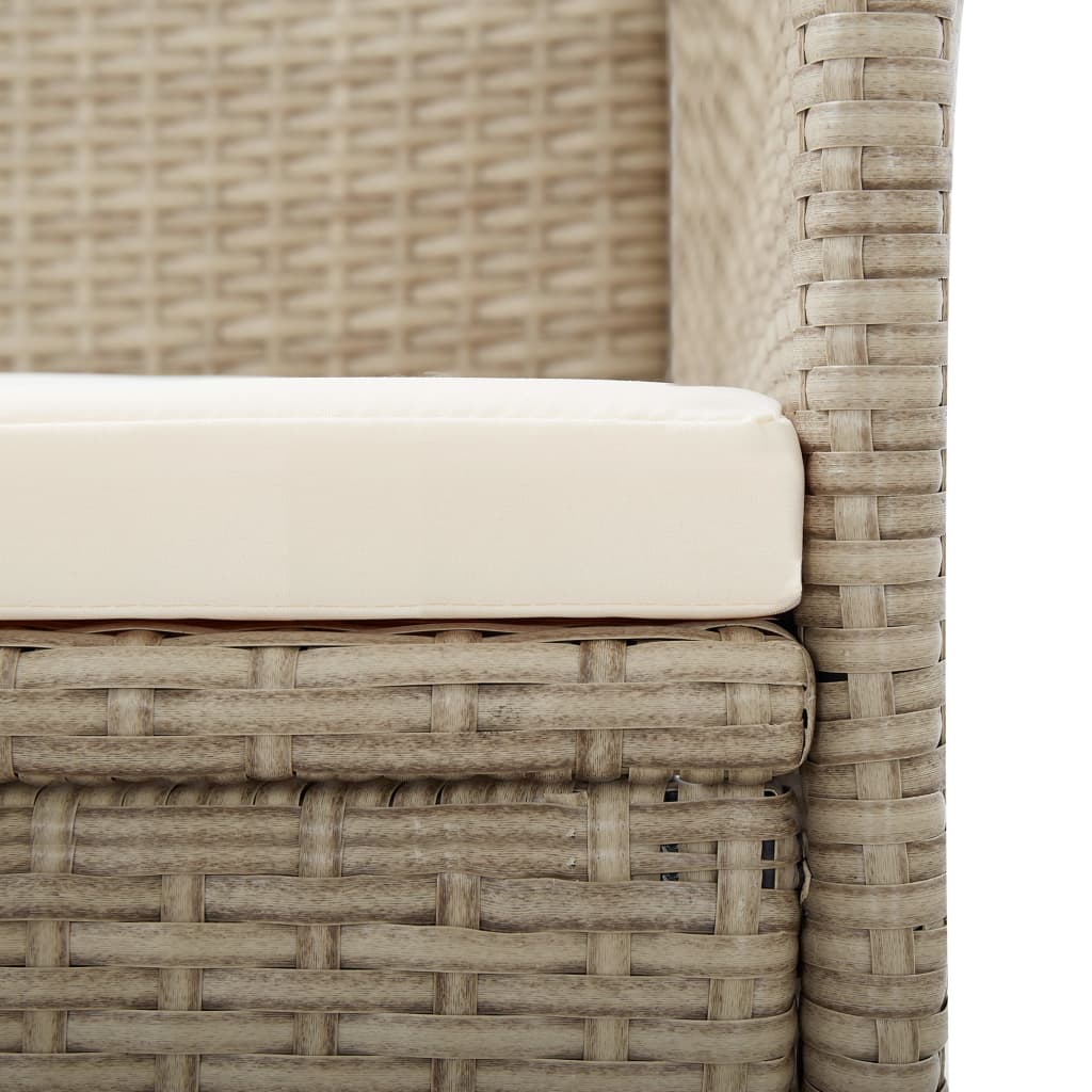 Sedie da Giardino Reclinabili 2 pz con Cuscini Polyrattan Beige