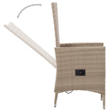 Set da Pranzo da Giardino 9 pz con Cuscini in Polyrattan Beige