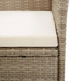 Set da Pranzo da Giardino 9 pz con Cuscini in Polyrattan Beige