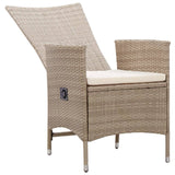 Sedie da Esterno 2 pz con Cuscini in Polyrattan Beige