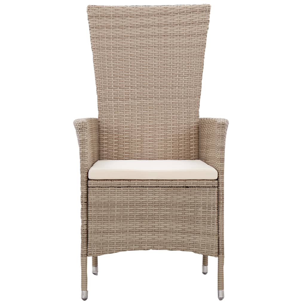 Sedie da Esterno 2 pz con Cuscini in Polyrattan Beige