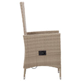 Sedie da Esterno 2 pz con Cuscini in Polyrattan Beige