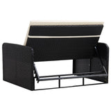 Set Divani da Giardino 2 pz con Cuscini in Polyrattan Nero