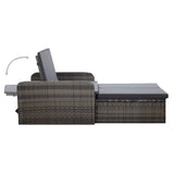 Set Divani da Giardino 2 pz con Cuscini in Polyrattan Grigio