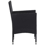 Set Sedie da Pranzo per Giardino 2 Pz in Polyrattan Nero