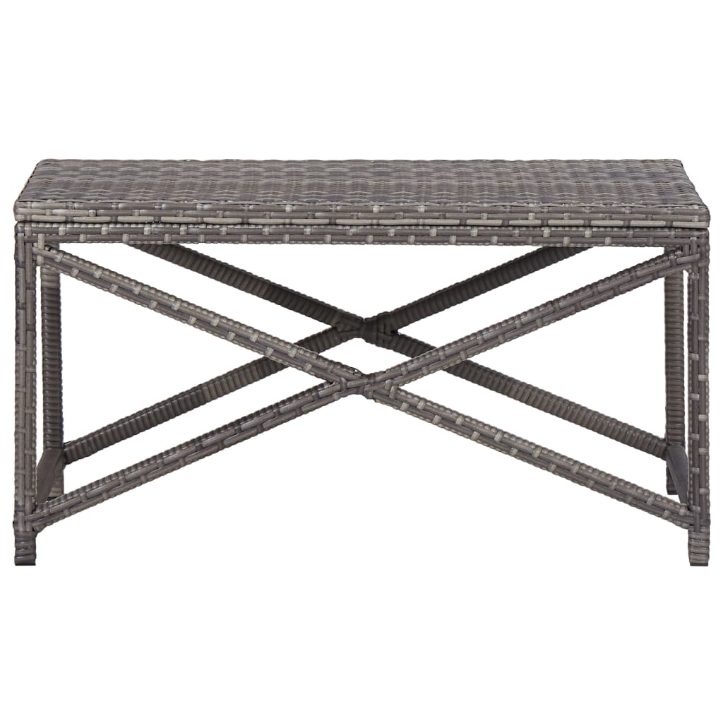 Panchina da Giardino 80 cm in Polyrattan Grigio