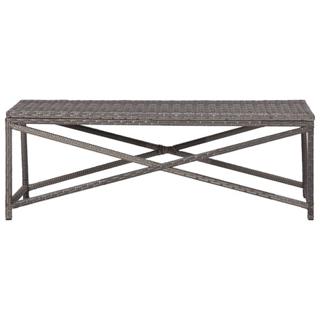 Panchina da Giardino 120 cm in Polyrattan Grigio